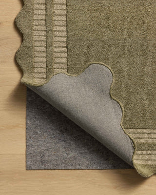 Scottie SCO-01 Olive/Pebble Area Rug by Chris Loves Julia X Loloi Backing Image