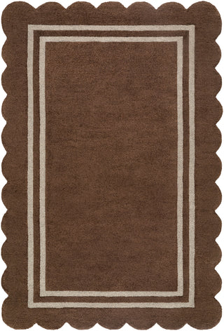 Livabliss Scalloped SCP-2300 Chocolate Area Rug Main