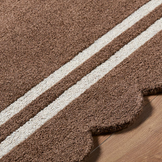 Livabliss Scalloped SCP-2300 Chocolate Area Rug Detail