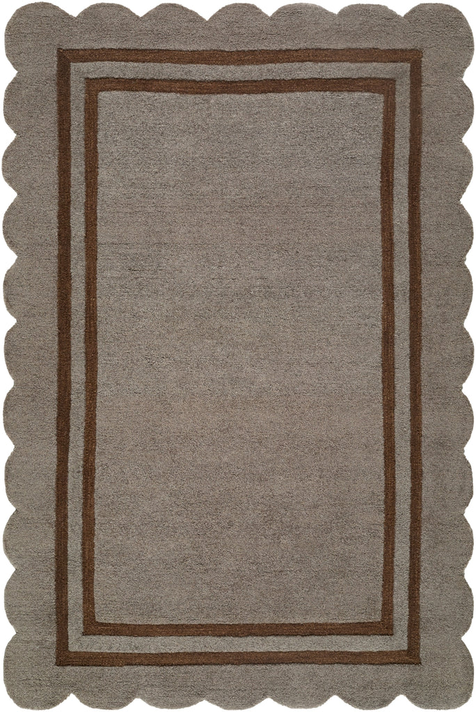 Livabliss Scalloped SCP-2303 Charcoal Area Rug 5 X 8