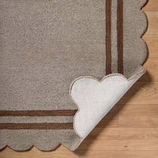 Livabliss Scalloped SCP-2303 Charcoal Area Rug Backing