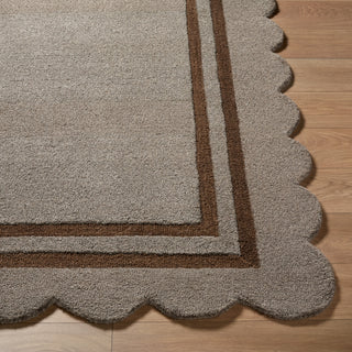 Livabliss Scalloped SCP-2303 Charcoal Area Rug Corner