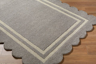 Livabliss Scalloped SCP-2304 Slate Gray Area Rug Angle