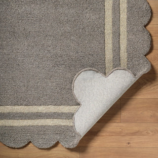 Livabliss Scalloped SCP-2304 Slate Gray Area Rug Backing