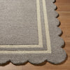 Livabliss Scalloped SCP-2304 Slate Gray Area Rug Corner
