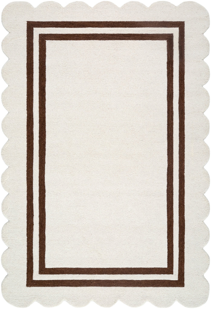 Livabliss Scalloped SCP-2305 Ivory Area Rug 5 X 8