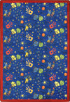 Joy Carpets Playful Patterns Scribbles Blue Area Rug