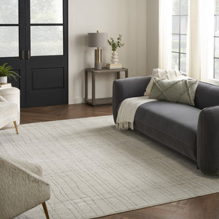 Nourison Santa Cruz SCZ03 Ivory Grey Area Rug Corner Image