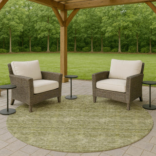 Dalyn Soft Essentials SE1 Aloe Machine Washable Area Rug Round Outdoor Lifestyle Image Feature