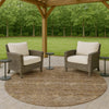 Dalyn Soft Essentials SE1 Brown Machine Washable Area Rug Round Outdoor Lifestyle Image Feature
