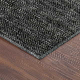 Dalyn Soft Essentials SE1 Charcoal Machine Washable Area Rug Corner Image