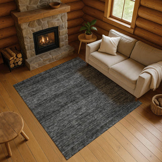 Dalyn Soft Essentials SE1 Charcoal Machine Washable Area Rug Lifestyle Image Feature