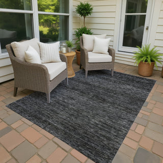 Dalyn Soft Essentials SE1 Charcoal Machine Washable Area Rug Outdoor Lifestyle Image Feature