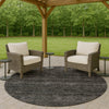 Dalyn Soft Essentials SE1 Charcoal Machine Washable Area Rug Round Outdoor Lifestyle Image Feature