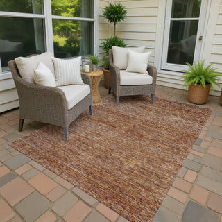 Dalyn Soft Essentials SE1 Copper Machine Washable Area Rug Outdoor Lifestyle Image Feature