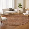 Dalyn Soft Essentials SE1 Copper Machine Washable Area Rug Round Lifestyle Image Feature