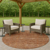 Dalyn Soft Essentials SE1 Copper Machine Washable Area Rug Round Outdoor Lifestyle Image Feature