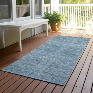 Dalyn Soft Essentials SE1 Denim Machine Washable Area Rug Runner Outdoor Lifestyle Image Feature