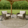 Dalyn Soft Essentials SE1 Flax Machine Washable Area Rug Round Outdoor Lifestyle Image Feature