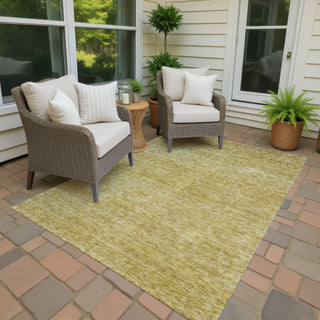 Dalyn Soft Essentials SE1 Gold Machine Washable Area Rug Outdoor Lifestyle Image Feature