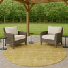 Dalyn Soft Essentials SE1 Gold Machine Washable Area Rug Round Outdoor Lifestyle Image Feature