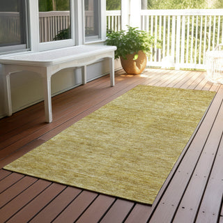 Dalyn Soft Essentials SE1 Gold Machine Washable Area Rug Runner Outdoor Lifestyle Image Feature