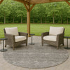Dalyn Soft Essentials SE1 Gray Machine Washable Area Rug Round Outdoor Lifestyle Image Feature