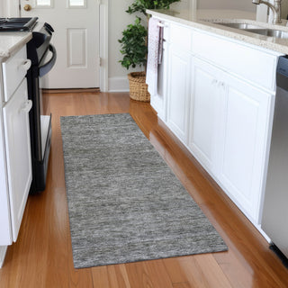 Dalyn Soft Essentials SE1 Gray Machine Washable Area Rug Runner Lifestyle Image Feature