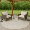 Dalyn Soft Essentials SE1 Linen Machine Washable Area Rug Round Outdoor Lifestyle Image Feature