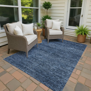 Dalyn Soft Essentials SE1 Navy Machine Washable Area Rug Outdoor Lifestyle Image Feature