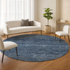 Dalyn Soft Essentials SE1 Navy Machine Washable Area Rug Round Lifestyle Image Feature