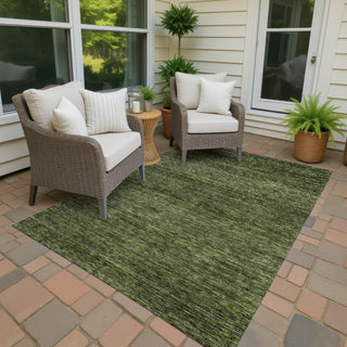 Dalyn Soft Essentials SE1 Olive Machine Washable Area Rug Outdoor Lifestyle Image Feature