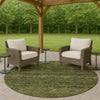 Dalyn Soft Essentials SE1 Olive Machine Washable Area Rug Round Outdoor Lifestyle Image Feature