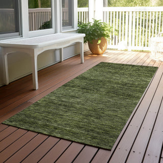 Dalyn Soft Essentials SE1 Olive Machine Washable Area Rug Runner Outdoor Lifestyle Image Feature
