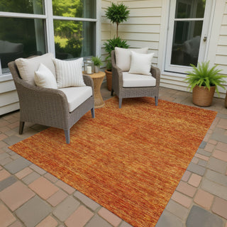 Dalyn Soft Essentials SE1 Orange Machine Washable Area Rug Outdoor Lifestyle Image Feature