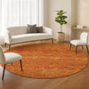 Dalyn Soft Essentials SE1 Orange Machine Washable Area Rug Round Lifestyle Image Feature