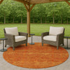 Dalyn Soft Essentials SE1 Orange Machine Washable Area Rug Round Outdoor Lifestyle Image Feature