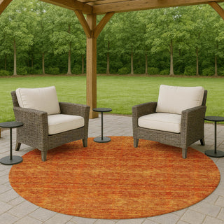 Dalyn Soft Essentials SE1 Orange Machine Washable Area Rug Round Outdoor Lifestyle Image Feature