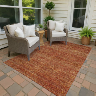 Dalyn Soft Essentials SE1 Paprika Machine Washable Area Rug Outdoor Lifestyle Image Feature