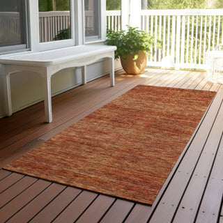 Dalyn Soft Essentials SE1 Paprika Machine Washable Area Rug Runner Outdoor Lifestyle Image Feature