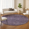 Dalyn Soft Essentials SE1 Plum Machine Washable Area Rug Round Lifestyle Image Feature