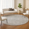 Dalyn Soft Essentials SE1 Silver Machine Washable Area Rug Round Lifestyle Image Feature