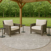 Dalyn Soft Essentials SE1 Silver Machine Washable Area Rug Round Outdoor Lifestyle Image Feature