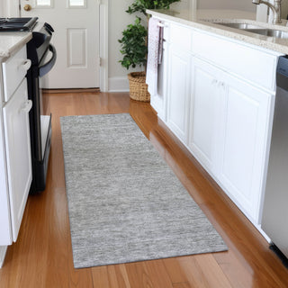 Dalyn Soft Essentials SE1 Silver Machine Washable Area Rug Runner Lifestyle Image Feature
