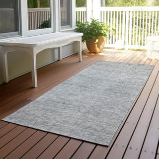 Dalyn Soft Essentials SE1 Silver Machine Washable Area Rug Runner Outdoor Lifestyle Image Feature