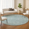 Dalyn Soft Essentials SE1 Sky Machine Washable Area Rug Round Lifestyle Image Feature