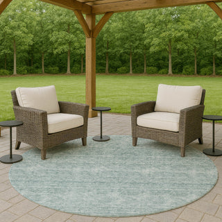 Dalyn Soft Essentials SE1 Sky Machine Washable Area Rug Round Outdoor Lifestyle Image Feature