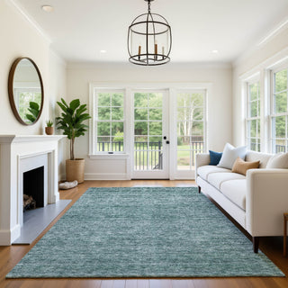 Dalyn Soft Essentials SE1 Teal Machine Washable Area Rug Lifestyle Image Feature