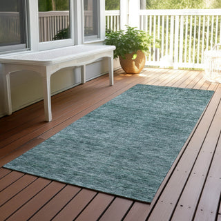 Dalyn Soft Essentials SE1 Teal Machine Washable Area Rug Runner Outdoor Lifestyle Image Feature
