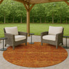 Dalyn Soft Essentials SE1 Terracotta Machine Washable Area Rug Round Outdoor Lifestyle Image Feature